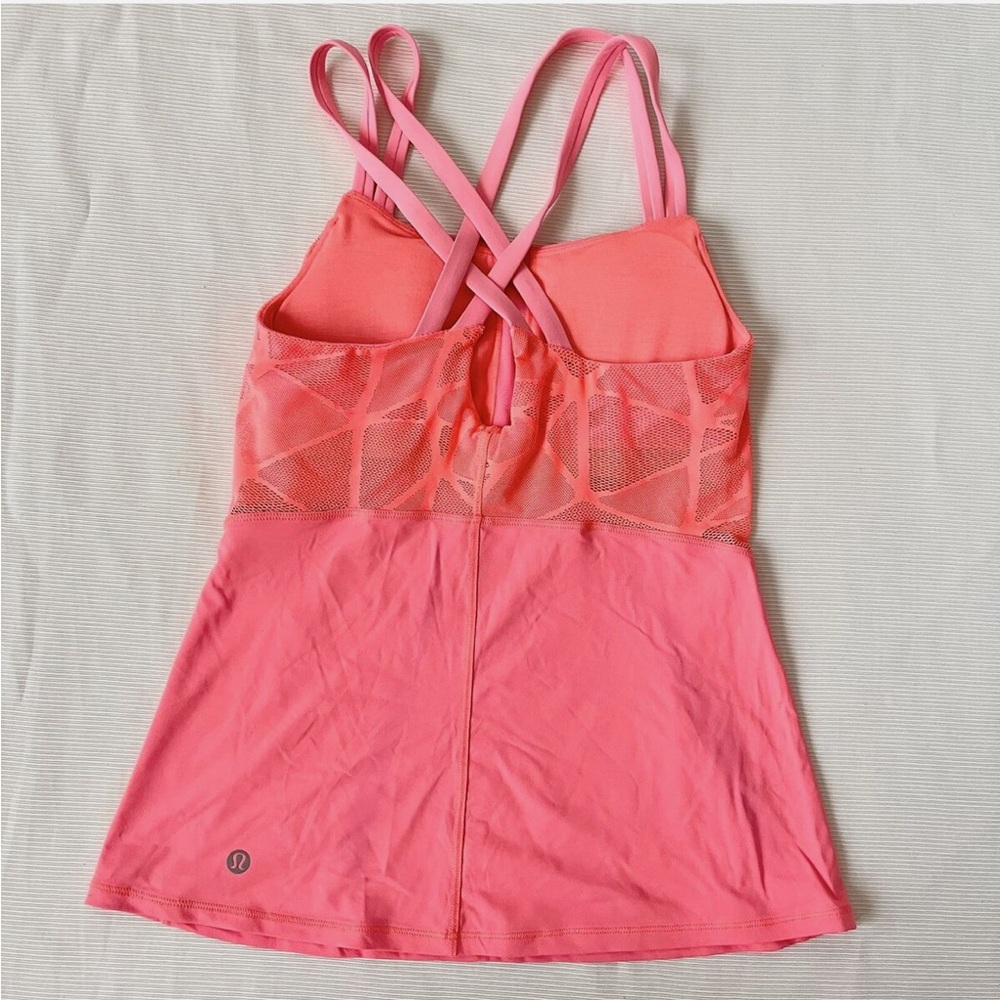 Lululemon Strappy Neon Coral Tank Top